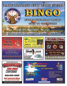 Lake Havasu Elks Lodge Bingo Program 2020