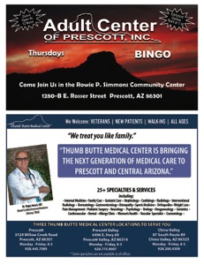 Adult Center Prescott 2021 Thursday D Bingo Program