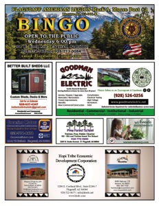 Flagstaff AL Bingo Program Wednesday 2023